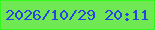 文字の大きさ：3、枠の色：32fb1b、背景の色：70e854、文字の色：2844e8 無料ブログパーツのブログ時計