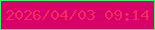 文字の大きさ：2、枠の色：32fb6d、背景の色：d80167、文字の色：f12b67 無料ブログパーツのブログ時計
