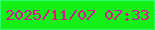 文字の大きさ：5、枠の色：32fb71、背景の色：11f115、文字の色：db1194 無料ブログパーツのブログ時計