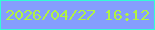 文字の大きさ：1、枠の色：32fdd5、背景の色：859efd、文字の色：b1f343 無料ブログパーツのブログ時計