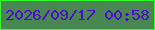 文字の大きさ：1、枠の色：32fe2a、背景の色：488752、文字の色：4e09cf 無料ブログパーツのブログ時計