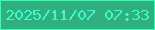 文字の大きさ：2、枠の色：32feb4、背景の色：30b081、文字の色：3ffac9 無料ブログパーツのブログ時計