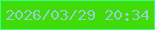 文字の大きさ：5、枠の色：32ff87、背景の色：41dc07、文字の色：91cfd0 無料ブログパーツのブログ時計