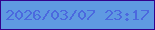 文字の大きさ：4、枠の色：33018c、背景の色：5f9ae2、文字の色：4b69de 無料ブログパーツのブログ時計