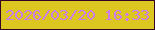 文字の大きさ：1、枠の色：330325、背景の色：dcc720、文字の色：ce7bec 無料ブログパーツのブログ時計