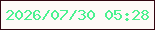 文字の大きさ：1、枠の色：330510、背景の色：fef9f7、文字の色：4bf28f 無料ブログパーツのブログ時計