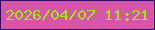 文字の大きさ：5、枠の色：330963、背景の色：d854a9、文字の色：9fe816 無料ブログパーツのブログ時計