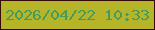 文字の大きさ：1、枠の色：330b08、背景の色：b6b428、文字の色：459a5d 無料ブログパーツのブログ時計