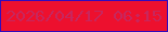 文字の大きさ：5、枠の色：330bbc、背景の色：ed102e、文字の色：c8265d 無料ブログパーツのブログ時計