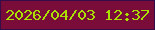 文字の大きさ：2、枠の色：330c49、背景の色：790c38、文字の色：aae103 無料ブログパーツのブログ時計