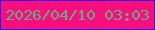 文字の大きさ：2、枠の色：330cf0、背景の色：f90e7e、文字の色：65ac85 無料ブログパーツのブログ時計
