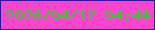 文字の大きさ：1、枠の色：330f9d、背景の色：fb44cd、文字の色：2ed02b 無料ブログパーツのブログ時計