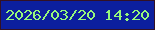 文字の大きさ：3、枠の色：331124、背景の色：0c1f9e、文字の色：96f87b 無料ブログパーツのブログ時計