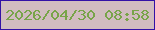 文字の大きさ：5、枠の色：3311a6、背景の色：d1bcc0、文字の色：78a449 無料ブログパーツのブログ時計