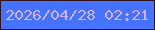 文字の大きさ：2、枠の色：33141a、背景の色：4572ff、文字の色：ccb3ef 無料ブログパーツのブログ時計