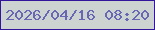 文字の大きさ：5、枠の色：33159b、背景の色：cdd3d0、文字の色：6967b4 無料ブログパーツのブログ時計