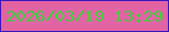 文字の大きさ：5、枠の色：3317c1、背景の色：e263a4、文字の色：3cd439 無料ブログパーツのブログ時計