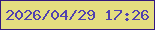 文字の大きさ：3、枠の色：33197f、背景の色：e4de80、文字の色：5041af 無料ブログパーツのブログ時計