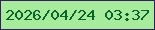 文字の大きさ：5、枠の色：33205b、背景の色：a7ec9c、文字の色：0a6329 無料ブログパーツのブログ時計