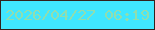 文字の大きさ：3、枠の色：33211d、背景の色：40e7ff、文字の色：90deaf 無料ブログパーツのブログ時計