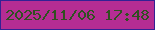 文字の大きさ：4、枠の色：332194、背景の色：b52d93、文字の色：305021 無料ブログパーツのブログ時計