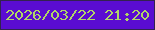 文字の大きさ：2、枠の色：33224f、背景の色：5a0cd1、文字の色：b0d666 無料ブログパーツのブログ時計