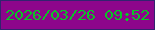 文字の大きさ：2、枠の色：33236f、背景の色：8d068b、文字の色：0ac426 無料ブログパーツのブログ時計