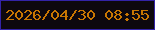 文字の大きさ：4、枠の色：3323a7、背景の色：0d080e、文字の色：c97702 無料ブログパーツのブログ時計