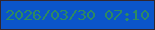 文字の大きさ：1、枠の色：33262d、背景の色：0b55c9、文字の色：2d8a61 無料ブログパーツのブログ時計
