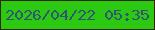 文字の大きさ：4、枠の色：332708、背景の色：2cc913、文字の色：345474 無料ブログパーツのブログ時計