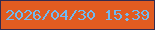 文字の大きさ：2、枠の色：332b4e、背景の色：e15c21、文字の色：70baf0 無料ブログパーツのブログ時計