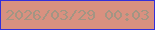 文字の大きさ：3、枠の色：332fda、背景の色：d89180、文字の色：a39583 無料ブログパーツのブログ時計