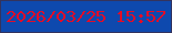 文字の大きさ：2、枠の色：33335e、背景の色：0e49ae、文字の色：e30c27 無料ブログパーツのブログ時計