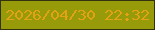 文字の大きさ：5、枠の色：33340d、背景の色：979a09、文字の色：e2a214 無料ブログパーツのブログ時計