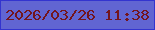 文字の大きさ：4、枠の色：3334cf、背景の色：6165d2、文字の色：73151e 無料ブログパーツのブログ時計