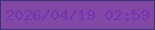文字の大きさ：3、枠の色：333771、背景の色：8347a6、文字の色：7334b0 無料ブログパーツのブログ時計