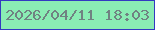 文字の大きさ：4、枠の色：3339c1、背景の色：8aecb4、文字の色：708182 無料ブログパーツのブログ時計