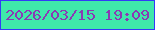 文字の大きさ：5、枠の色：333af7、背景の色：3fe8aa、文字の色：8b39b4 無料ブログパーツのブログ時計