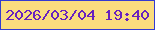 文字の大きさ：2、枠の色：333bd1、背景の色：fadd7e、文字の色：6821bf 無料ブログパーツのブログ時計