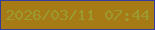 文字の大きさ：2、枠の色：333c9c、背景の色：a67b16、文字の色：9c9b32 無料ブログパーツのブログ時計