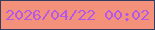 文字の大きさ：5、枠の色：333d61、背景の色：f4917a、文字の色：b358e8 無料ブログパーツのブログ時計