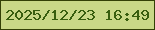 文字の大きさ：2、枠の色：334006、背景の色：c9d887、文字の色：385e0e 無料ブログパーツのブログ時計