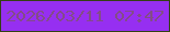 文字の大きさ：4、枠の色：334114、背景の色：962ff1、文字の色：834c87 無料ブログパーツのブログ時計