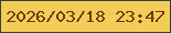 文字の大きさ：3、枠の色：334138、背景の色：f2ce59、文字の色：71380f 無料ブログパーツのブログ時計
