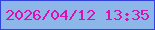 文字の大きさ：5、枠の色：3342da、背景の色：8cb7e8、文字の色：dc0fb2 無料ブログパーツのブログ時計