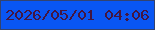 文字の大きさ：3、枠の色：33436f、背景の色：0956f3、文字の色：431641 無料ブログパーツのブログ時計