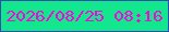 文字の大きさ：5、枠の色：334bb1、背景の色：12e78d、文字の色：fb04dc 無料ブログパーツのブログ時計