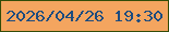 文字の大きさ：4、枠の色：334c08、背景の色：f4a55f、文字の色：1d4c7f 無料ブログパーツのブログ時計