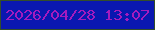 文字の大きさ：4、枠の色：334d29、背景の色：0a17b0、文字の色：a41bbe 無料ブログパーツのブログ時計
