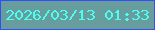 文字の大きさ：2、枠の色：334df7、背景の色：679e9d、文字の色：4dfef2 無料ブログパーツのブログ時計